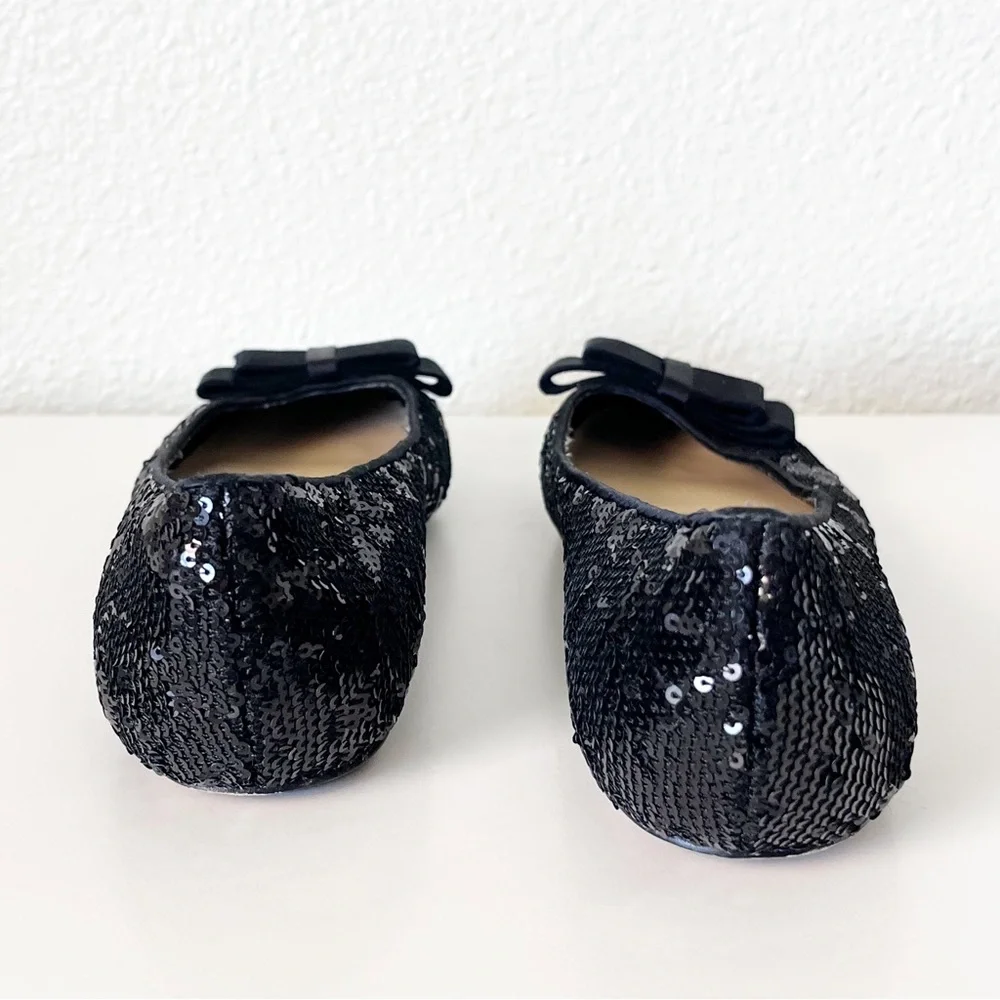 Kate Spade Black Sequin Rounded Toe Ballet Flats Size 7